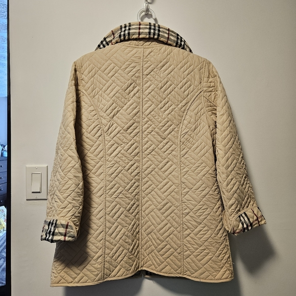 MOFFI REVERSIBLE quilted spring jacket cream and classic London plaid size 10 - Picture 4 of 12